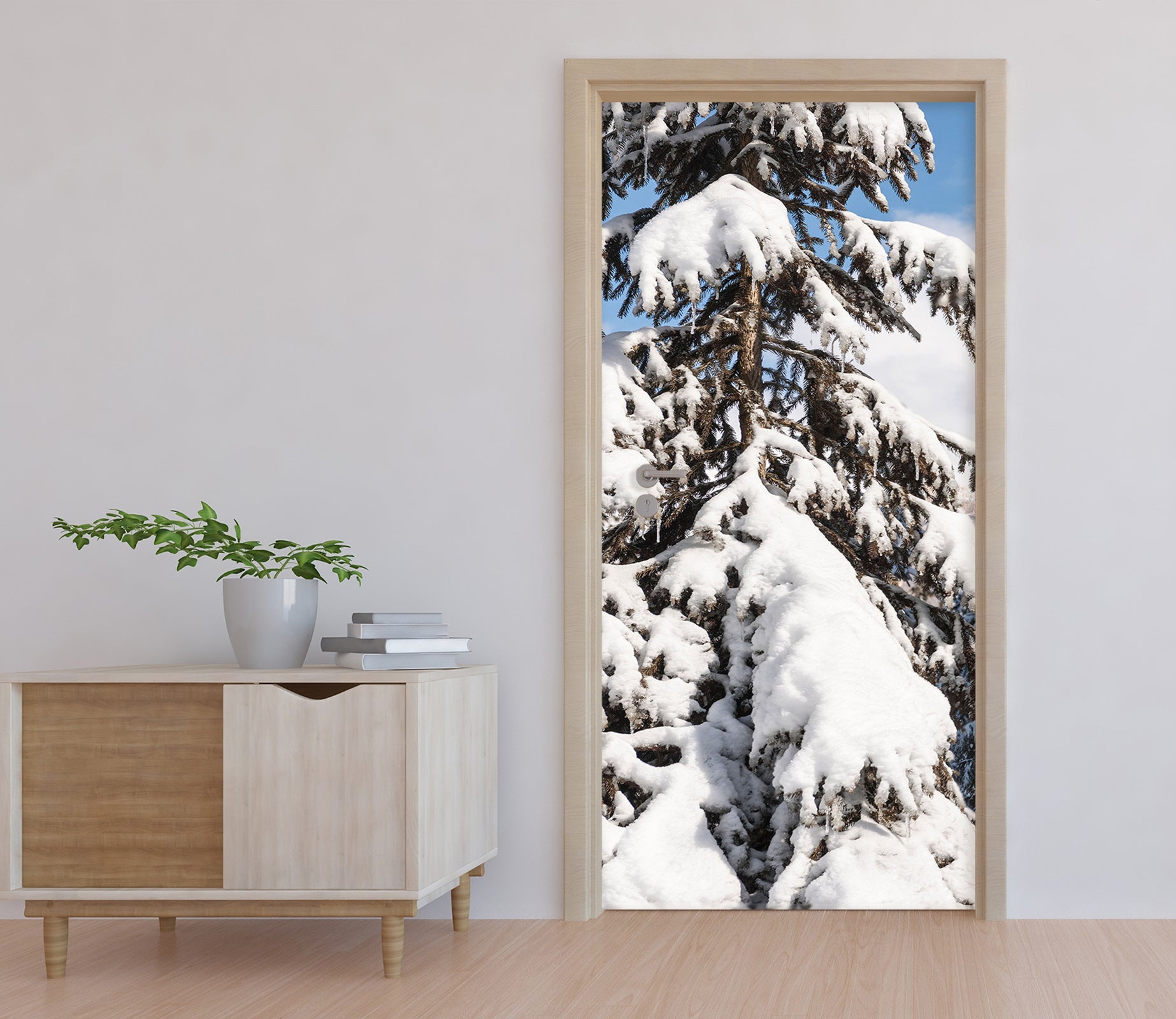 3D Snow Tree 121227 Marco Carmassi Door Mural