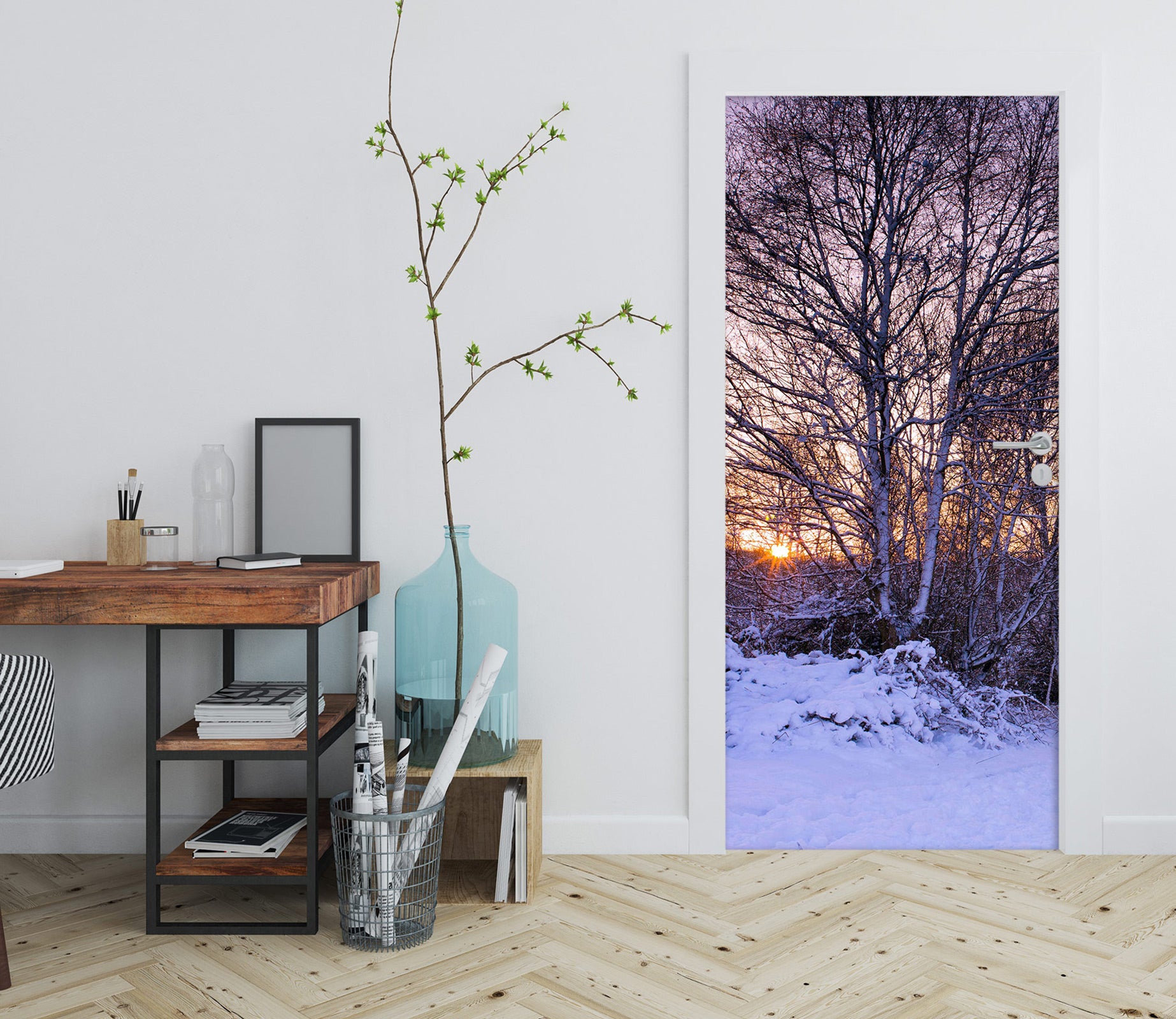 3D Snow Trees 10604 Assaf Frank Door Mural