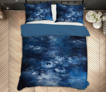 3D Blue Lotus 103 Debi Coules Bedding Bed Pillowcases Quilt