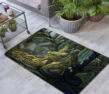 3D Forest Dragon 5166 Ciruelo Rug Non Slip Rug Mat