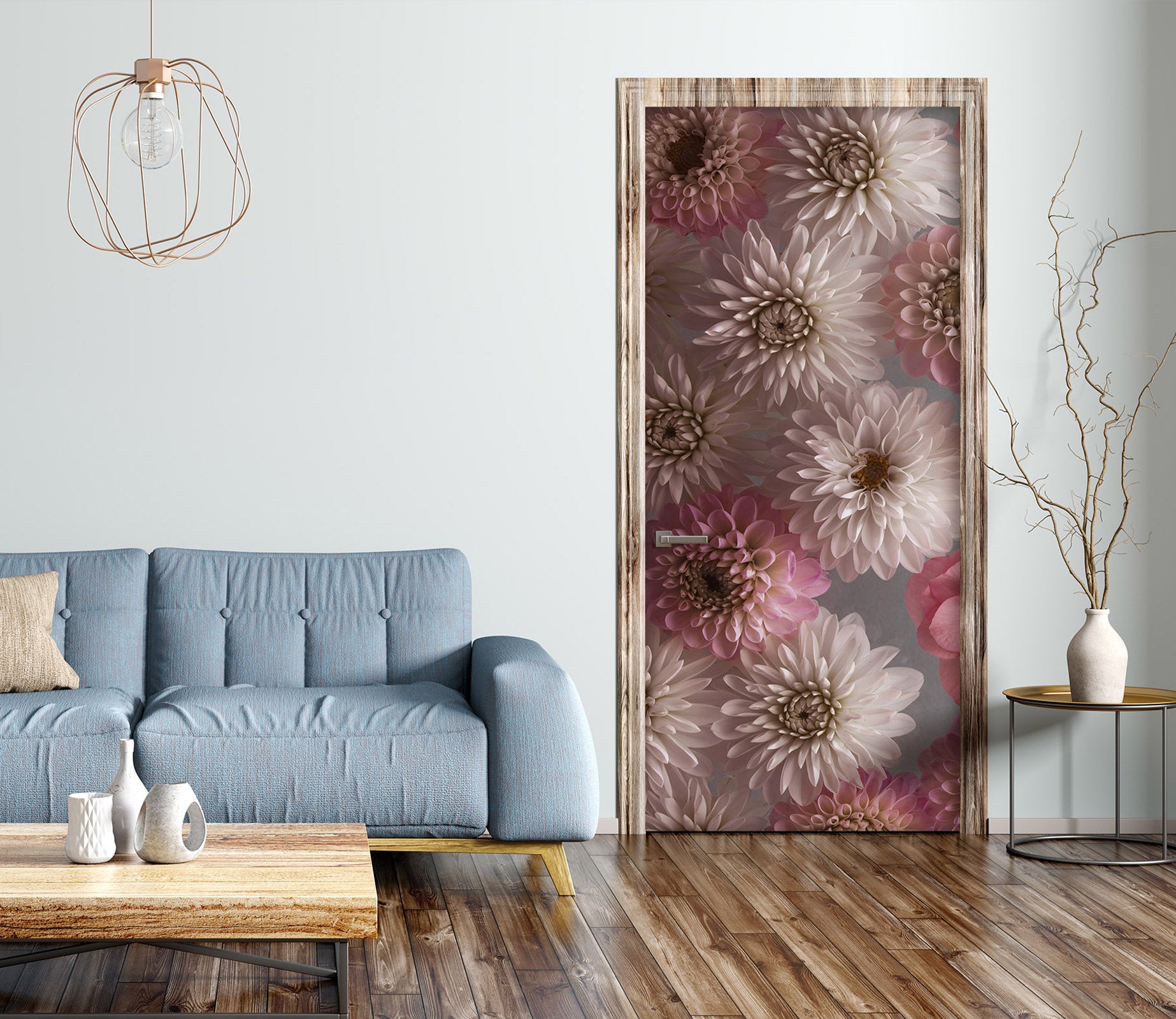 3D Pink Chrysanthemum 101136 Assaf Frank Door Mural