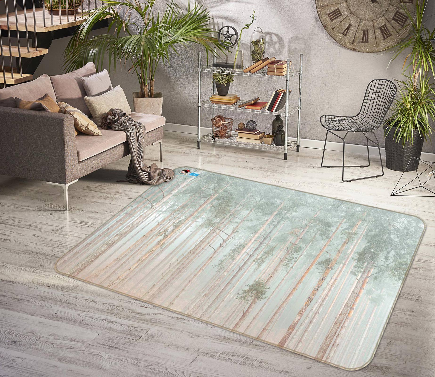 3D Green Trees 6892 Assaf Frank Rug Non Slip Rug Mat