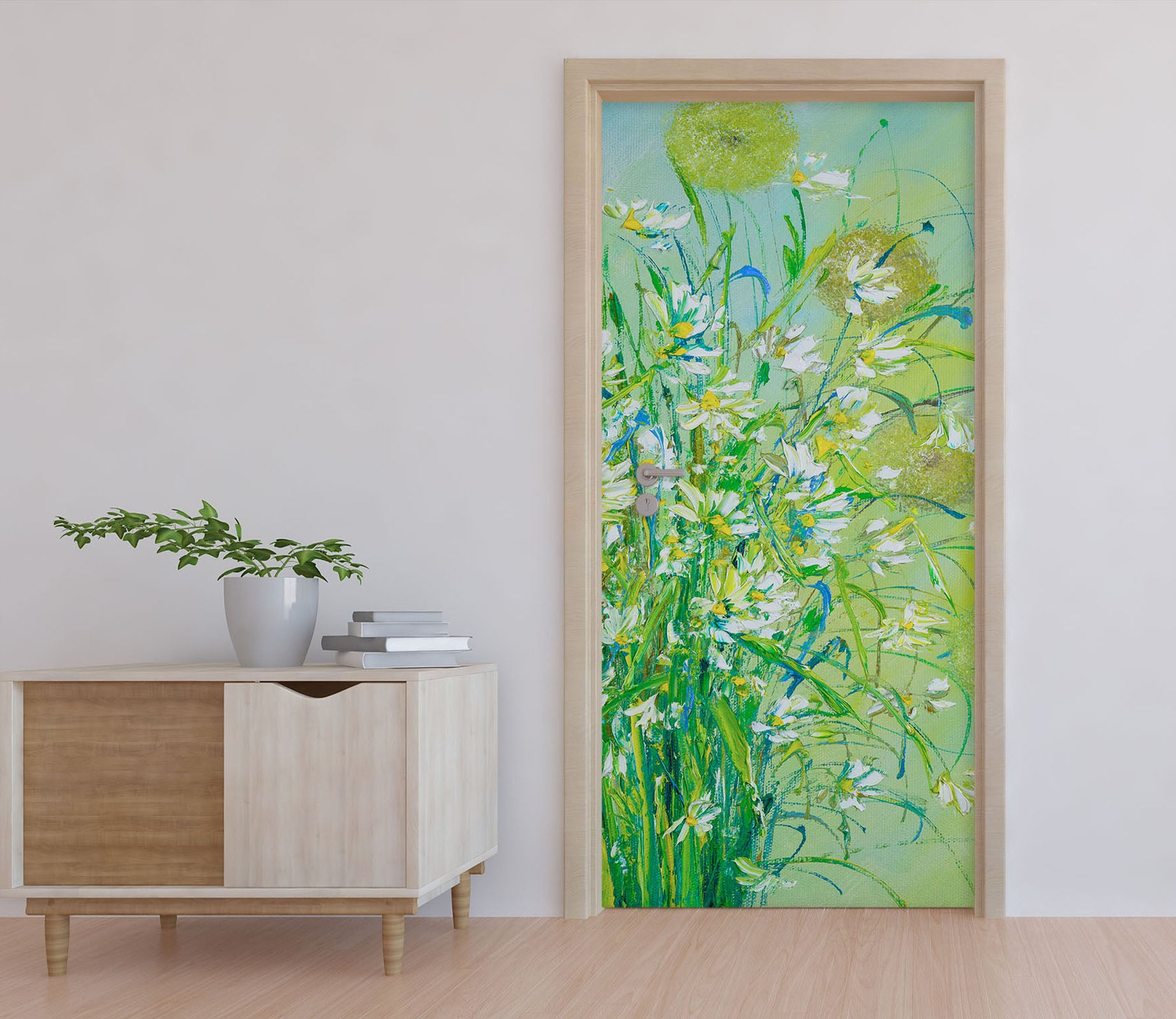 3D Green Flower Ball 850 Skromova Marina Door Mural