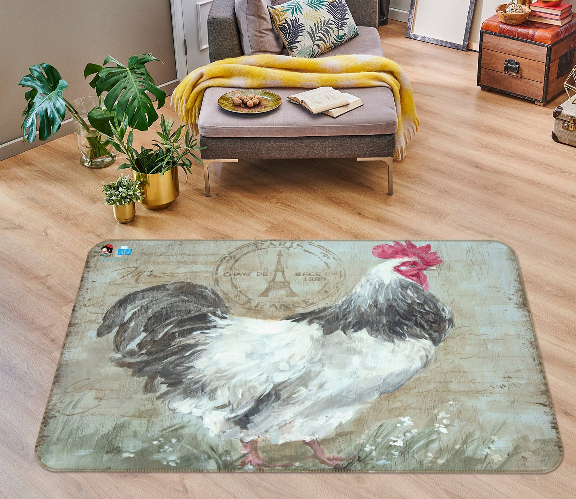 3D Chick 0154 Debi Coules Rug Non Slip Rug Mat