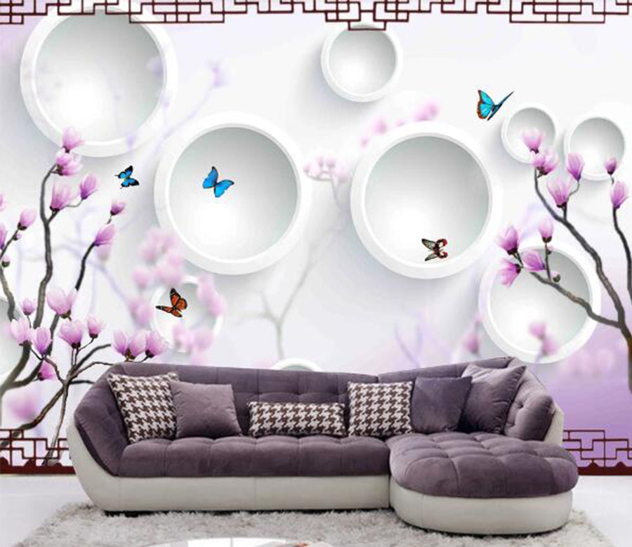 3D Blue Butterfly WC392 Wall Murals