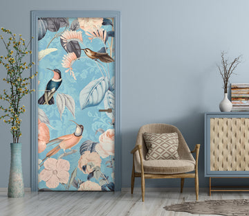 3D Bird Flowers Pattern 118140 Andrea Haase Door Mural