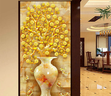 3D Copper Flower WG010 Wall Murals