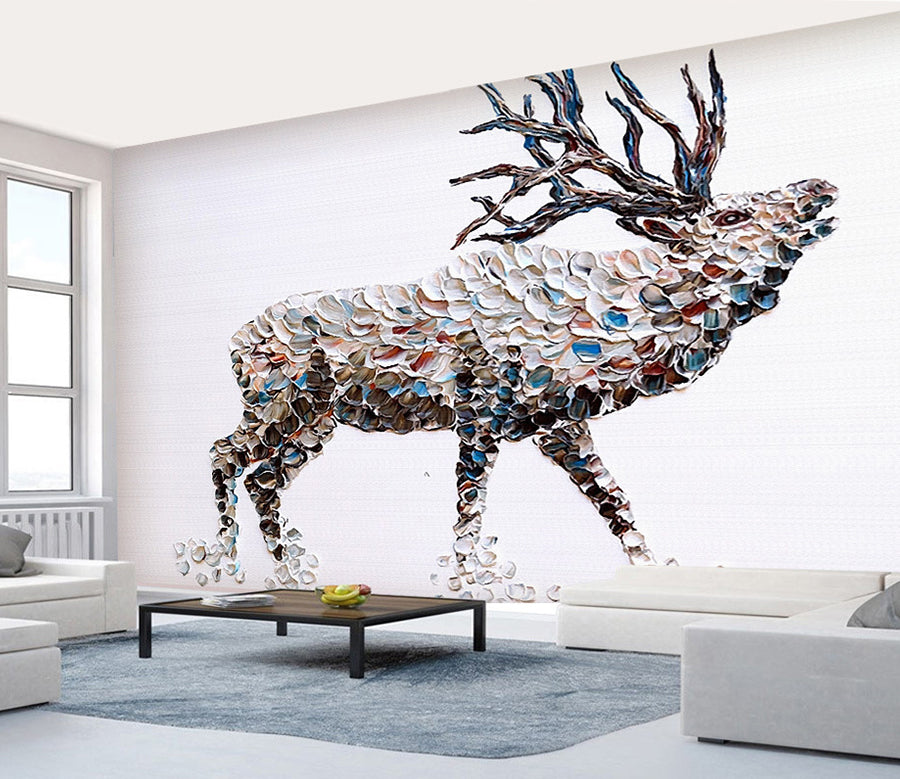 3D Oil Painting Deer WG250 Wall Murals