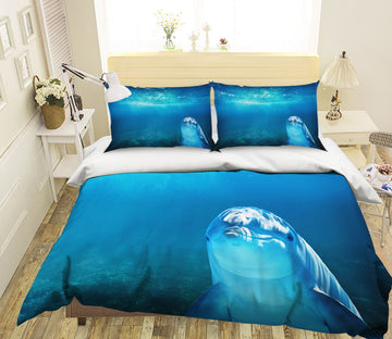 3D Deep Sea Dolphin 1991 Bed Pillowcases Quilt Quiet Covers AJ Creativity Home 