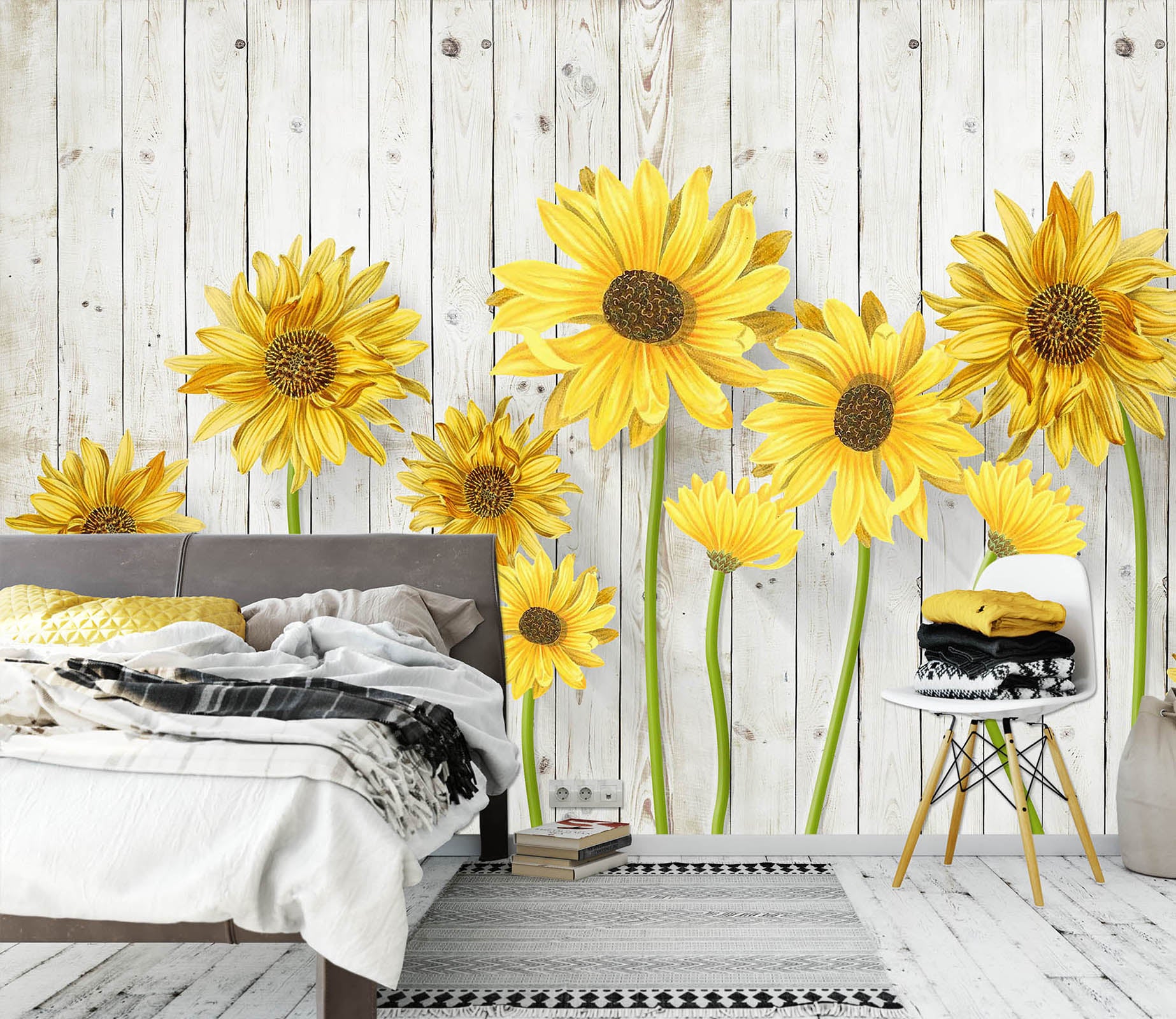 3D Sunflower Flower 1403 Wall Murals