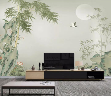 3D Bamboo Stones WC2494 Wall Murals