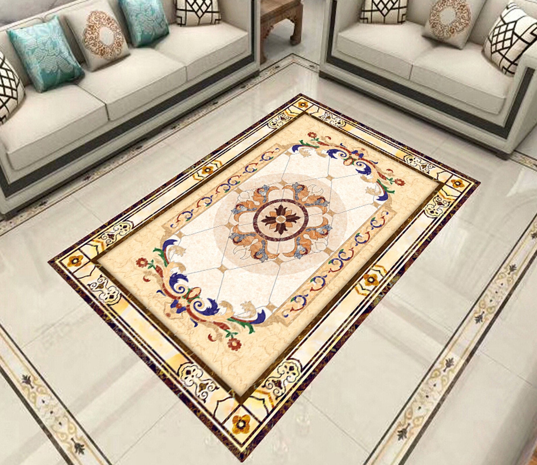 3D Marble Pattern WG694 Floor Mural Wallpaper AJ Wallpaper 2 