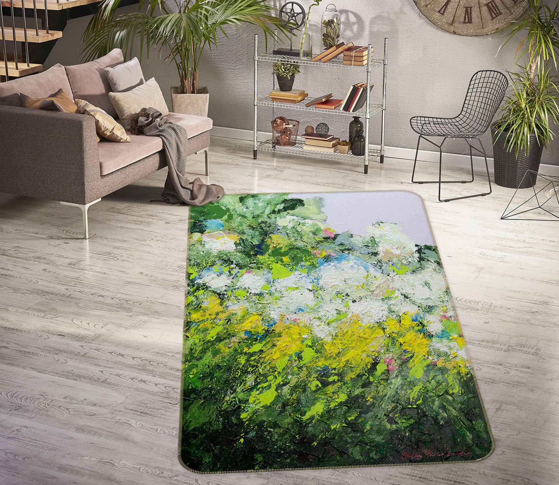 3D Wildflowers Bloom 3026 Allan P. Friedlander Rug Non Slip Rug Mat