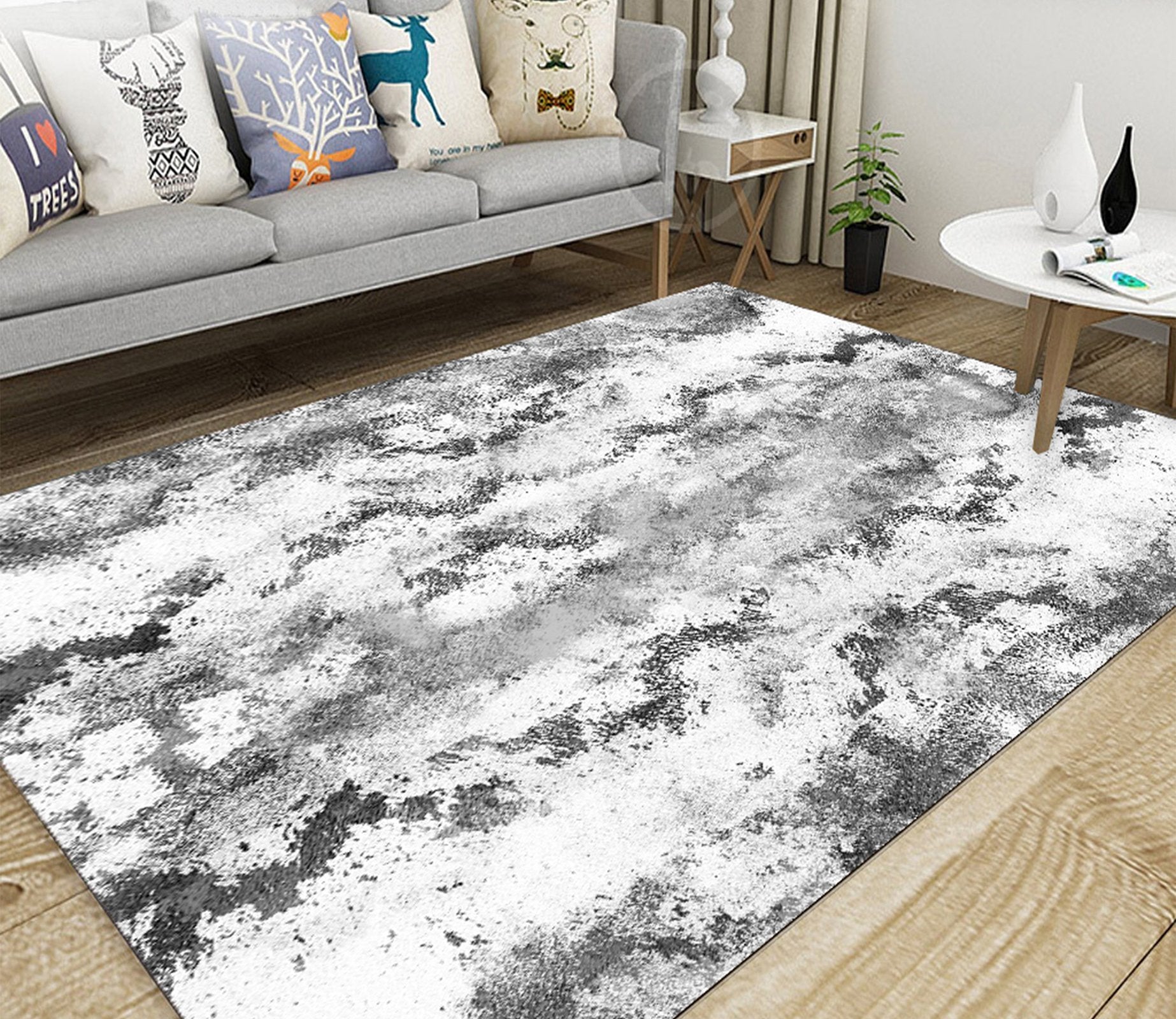 3D Black Inkjet WG183 Non Slip Rug Mat Mat AJ Creativity Home 