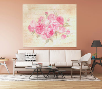 3D Pink Rose 026 Debi Coules Wall Sticker