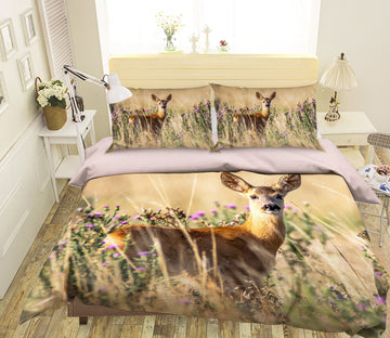 3D Wilderness Deer 1988 Bed Pillowcases Quilt Quiet Covers AJ Creativity Home 