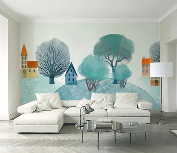 3D House Tree WC206 Wall Murals