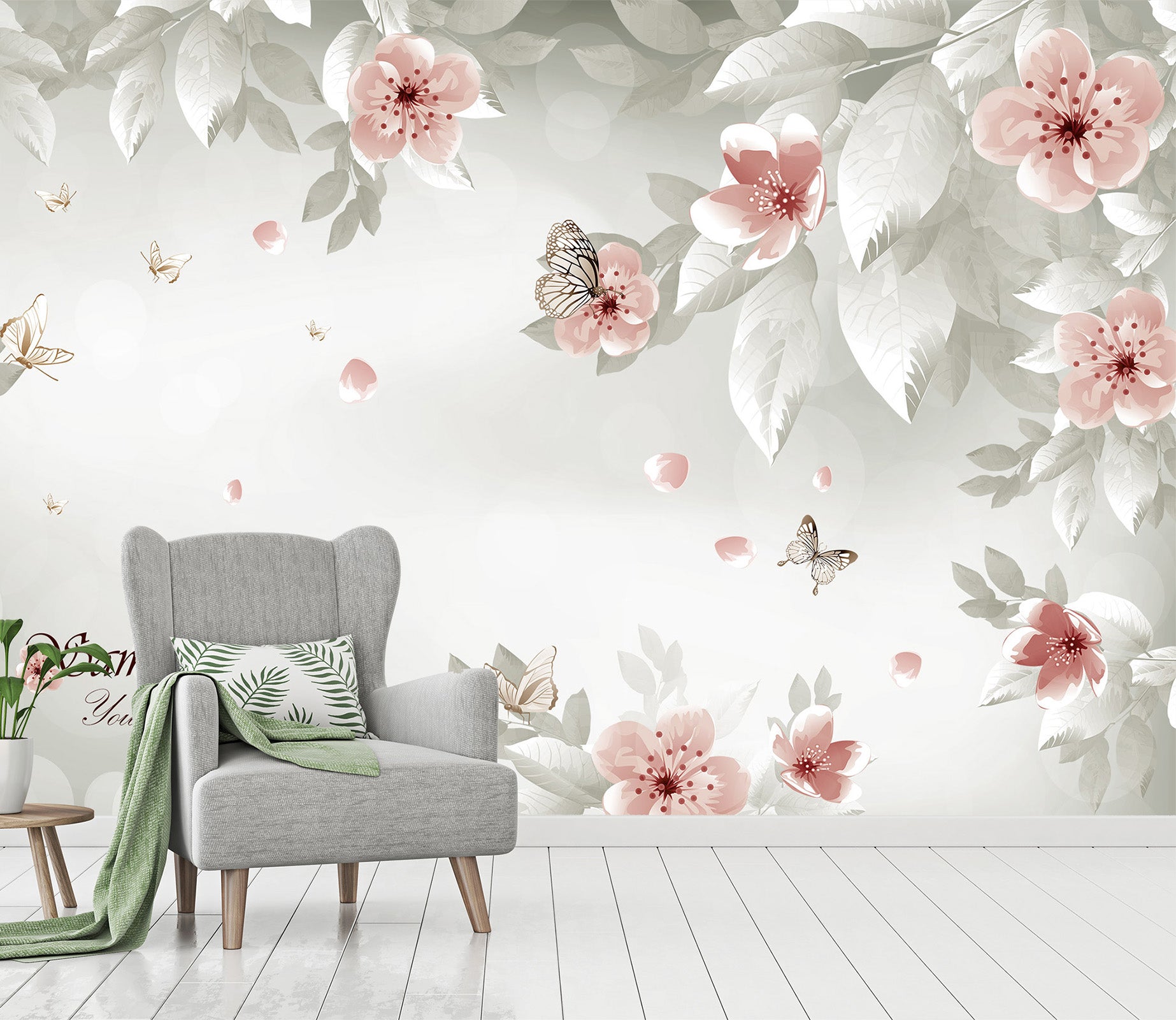 3D Pink Flowers 2054 Wall Murals