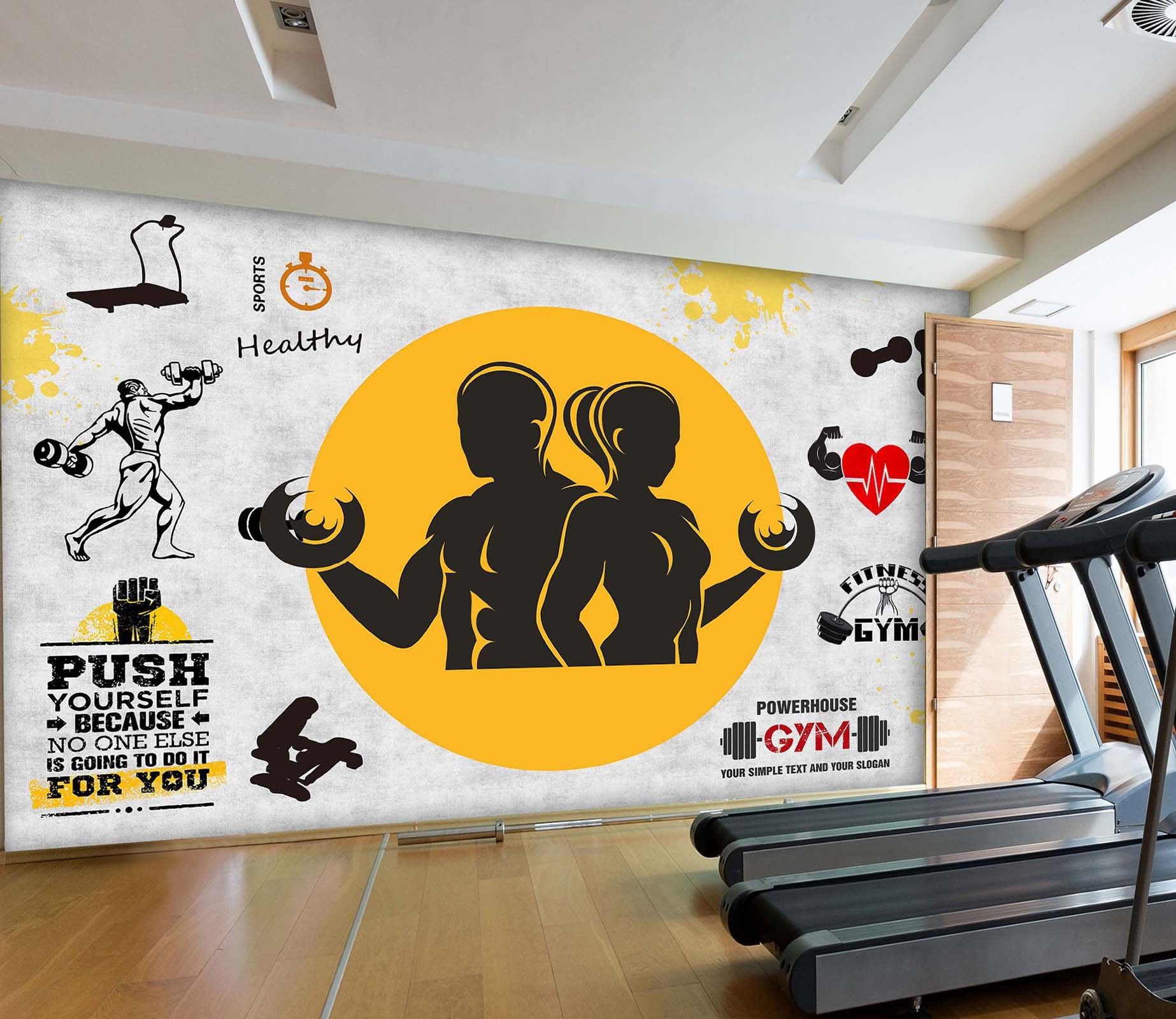 3D Dumbbell Exercise 243 Wall Murals