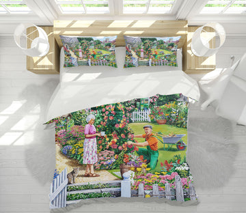 3D Tending A Cottage Garden 2056 Trevor Mitchell bedding Bed Pillowcases Quilt