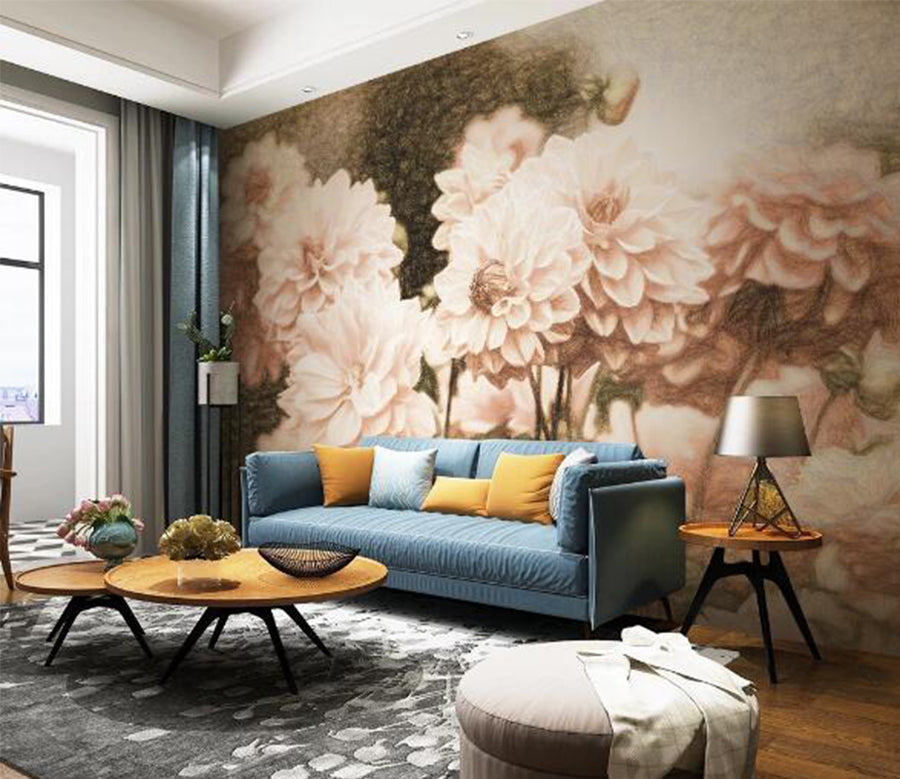 3D Pink Peony WC1327 Wall Murals