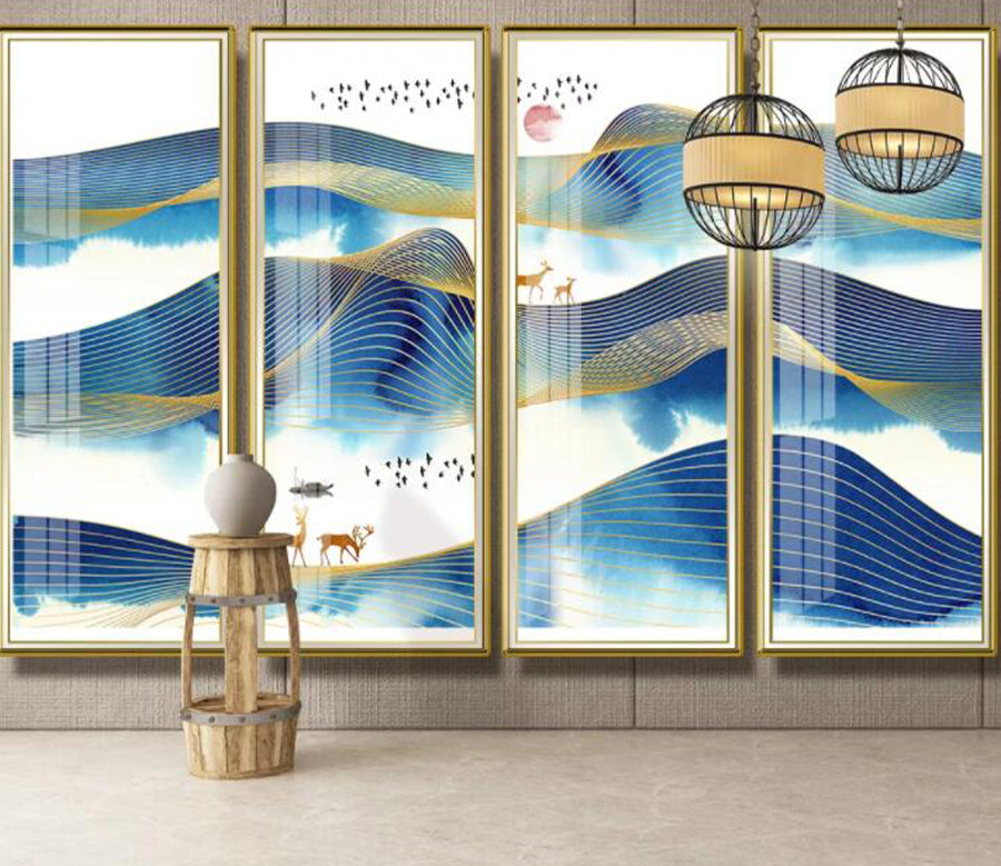 3D Blue Hillside WC2041 Wall Murals