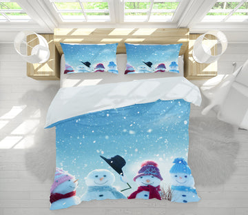 3D Snowman 52153 Christmas Quilt Duvet Cover Xmas Bed Pillowcases