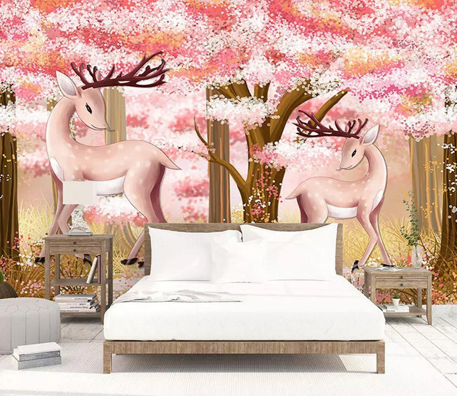 3D Fawn Flower WC592 Wall Murals