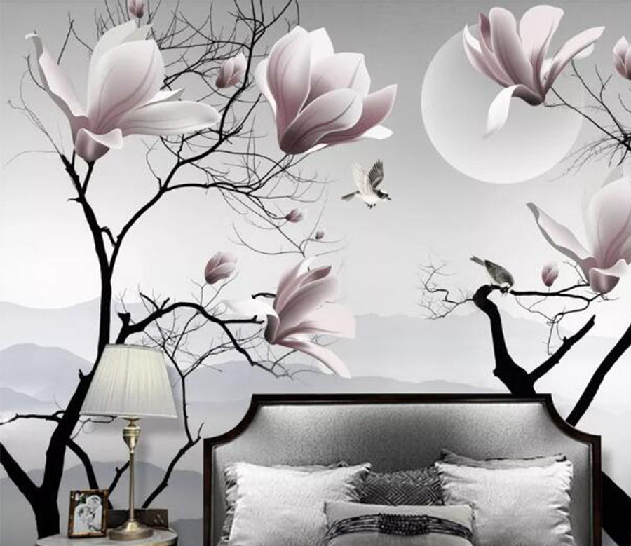 3D Moon Flower WC1026 Wall Murals