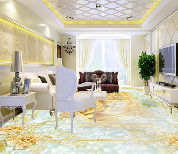 3D Golden Pattern WG176 Floor Mural Wallpaper AJ Wallpaper 2 