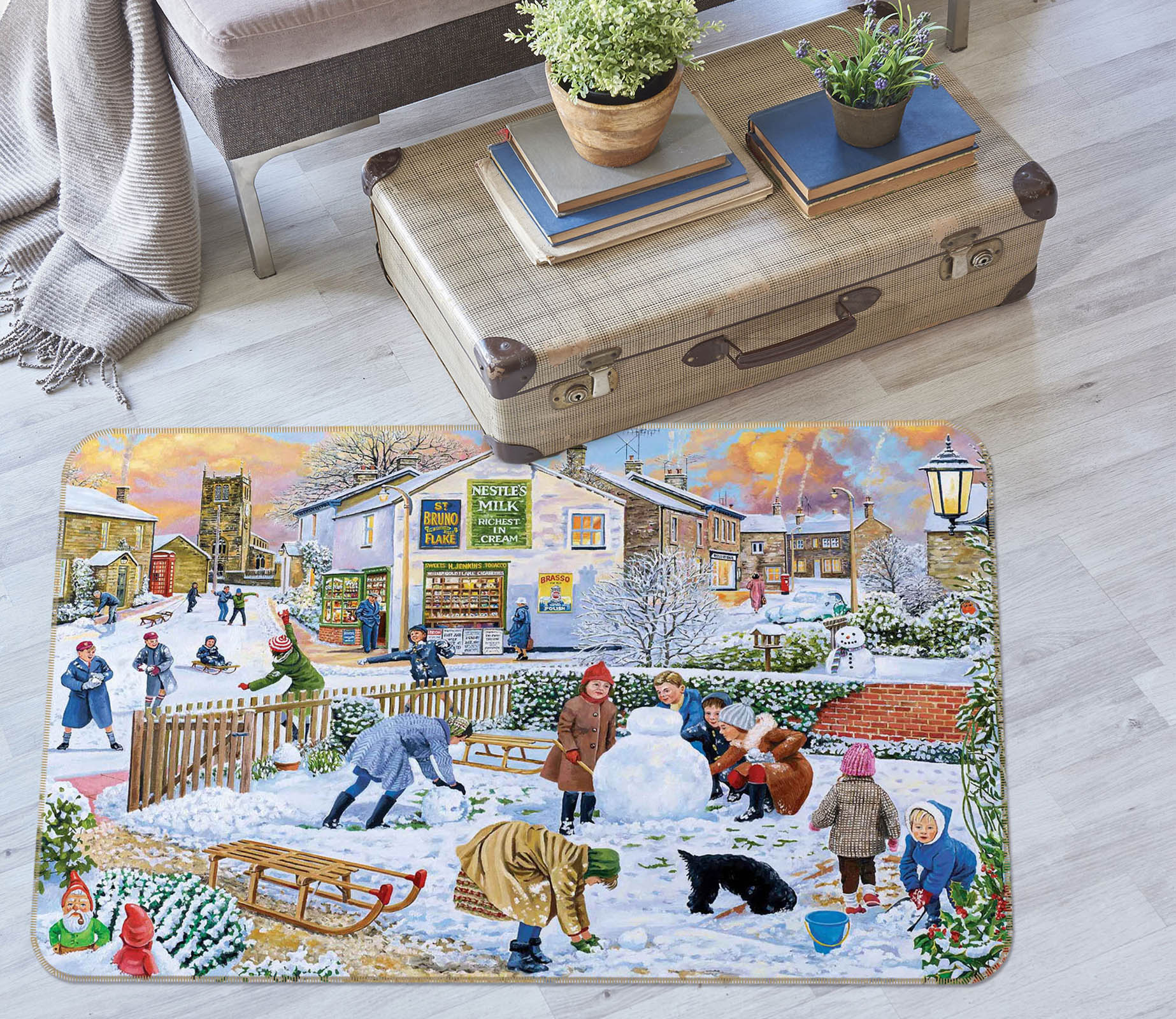 3D Winter Games 1127 Trevor Mitchell Rug Non Slip Rug Mat