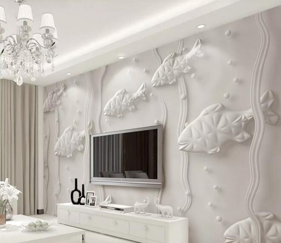 3D Carving Fish WC090 Wall Murals