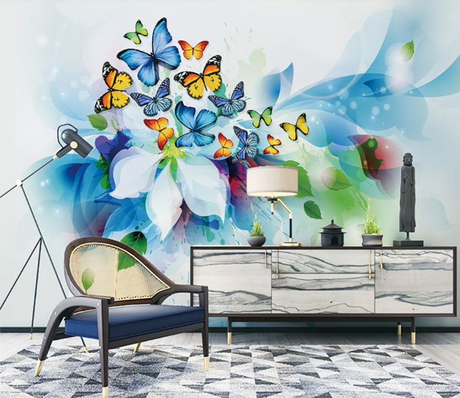 3D Butterfly Flower WC1851 Wall Murals