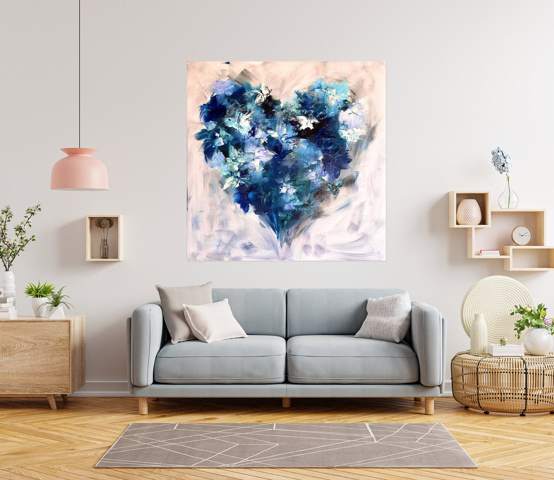 3D Blue Love Flower 806 Skromova Marina Wall Sticker