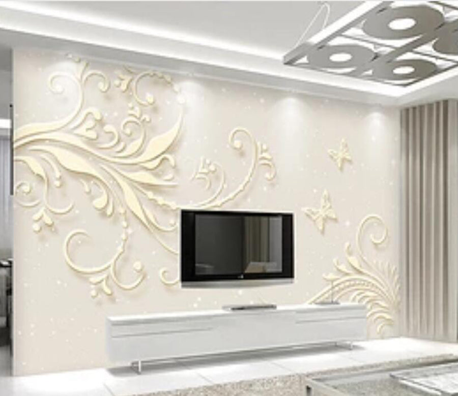 3D Gold Butterfly WG804 Wall Murals