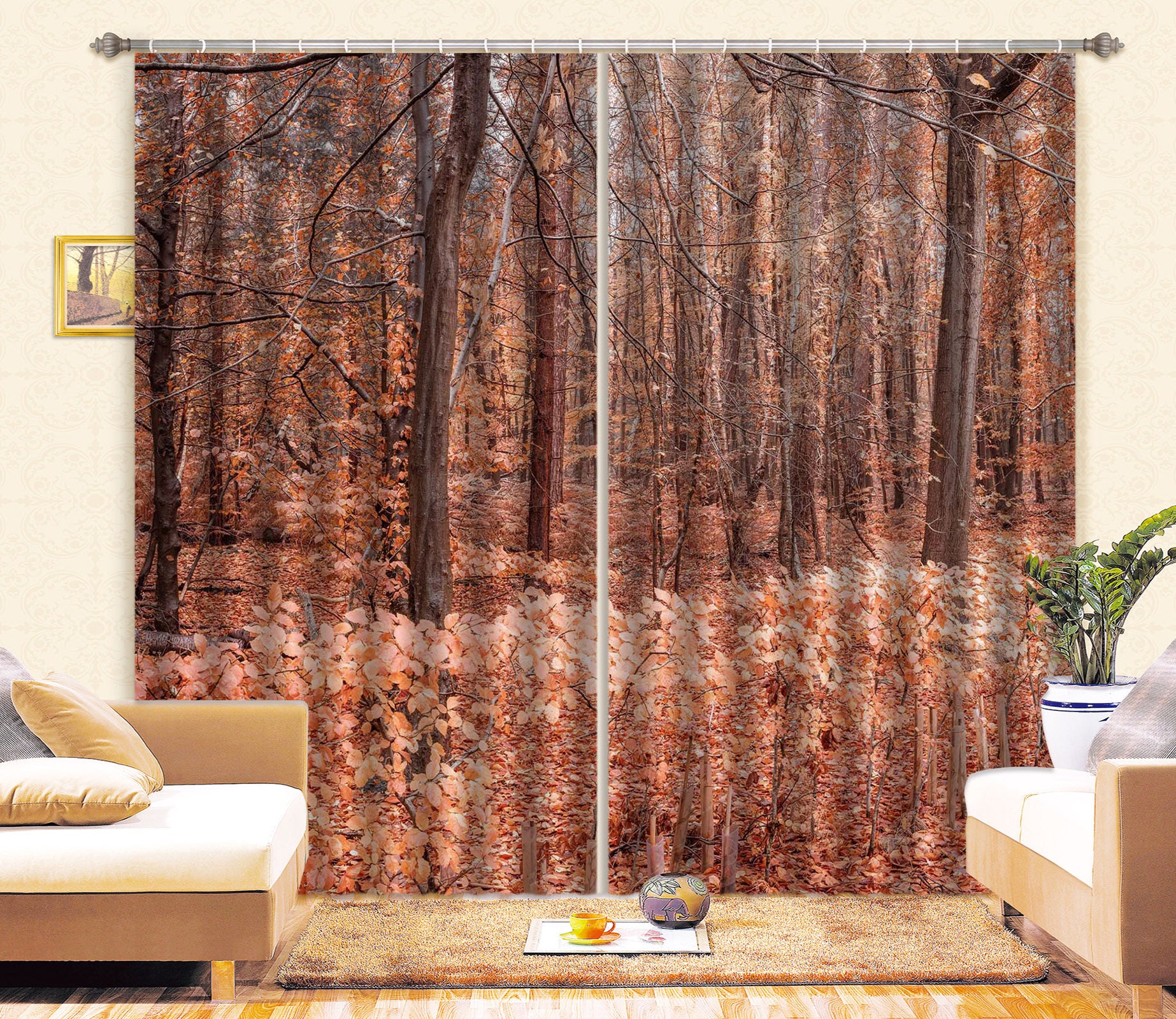 3D Autumn Woods 6334 Assaf Frank Curtain Curtains Drapes