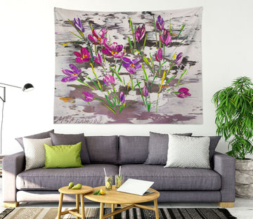 3D Purple Tulips 3671 Skromova Marina Tapestry Hanging Cloth Hang