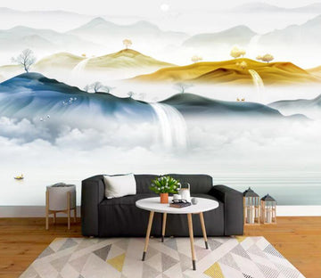 3D Tree Waterfall WC2639 Wall Murals