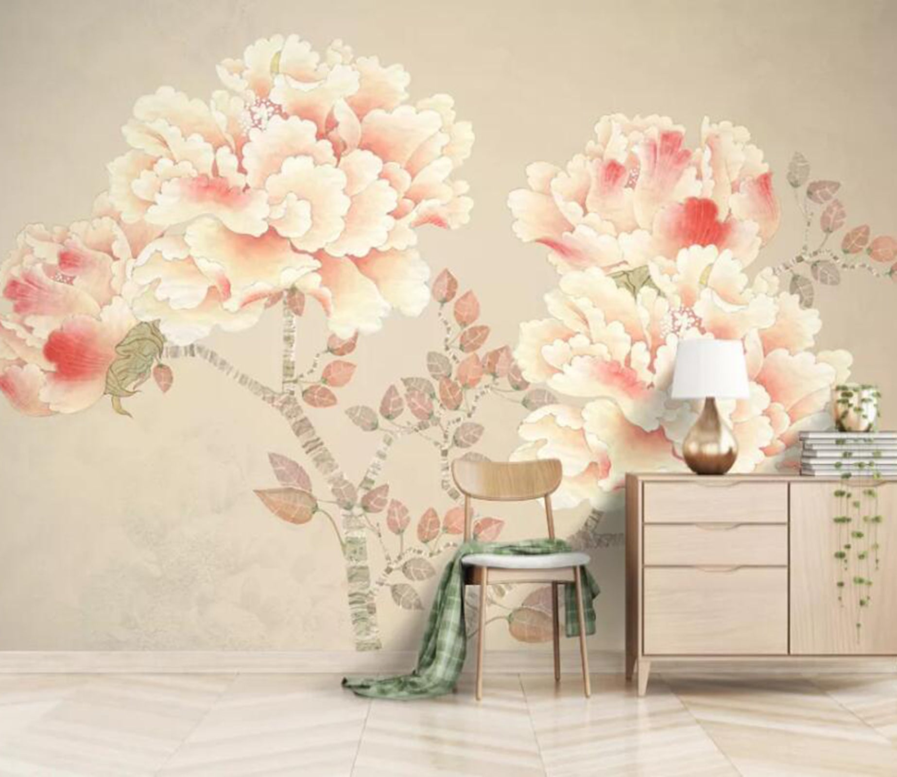 3D Pink Peony WC17 Wall Murals Wallpaper AJ Wallpaper 2 