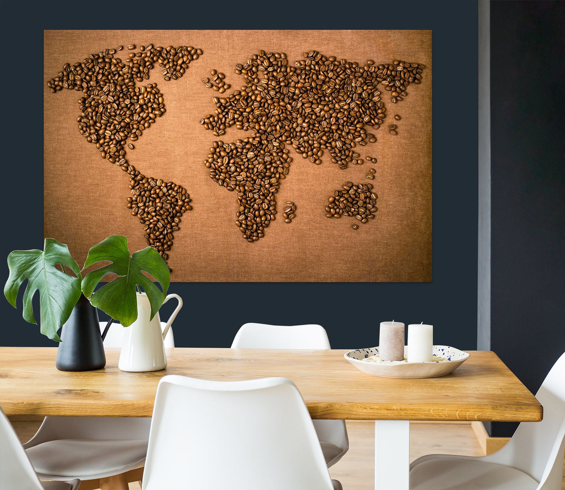 3D Yellow Silt 202 World Map Wall Sticker