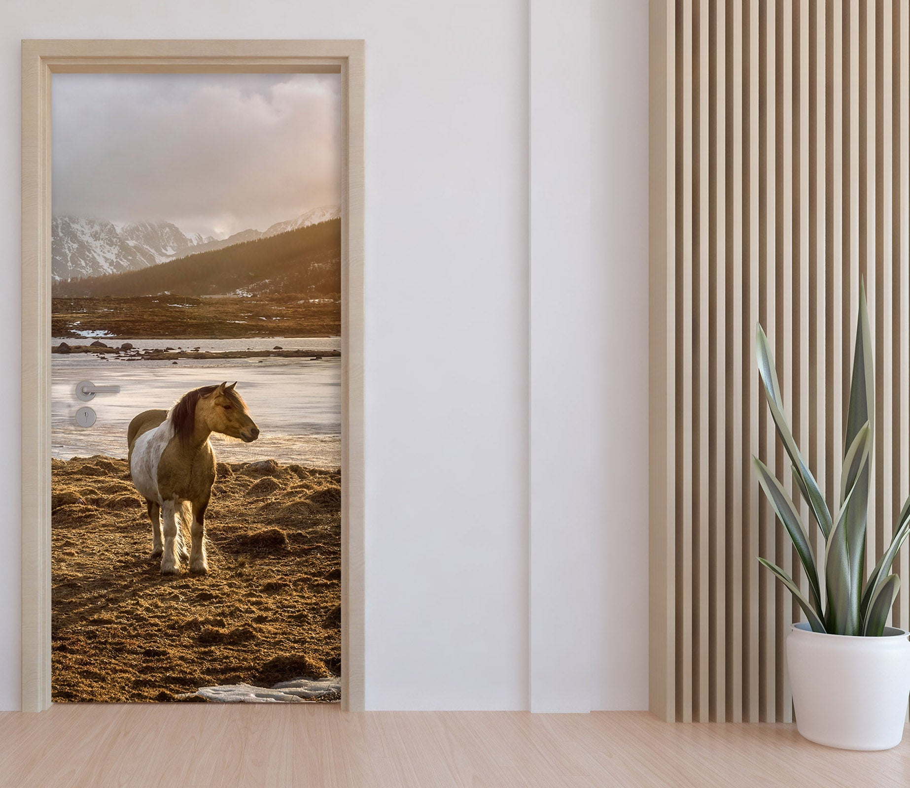 3D Lakeside Horse 11634 Marco Carmassi Door Mural