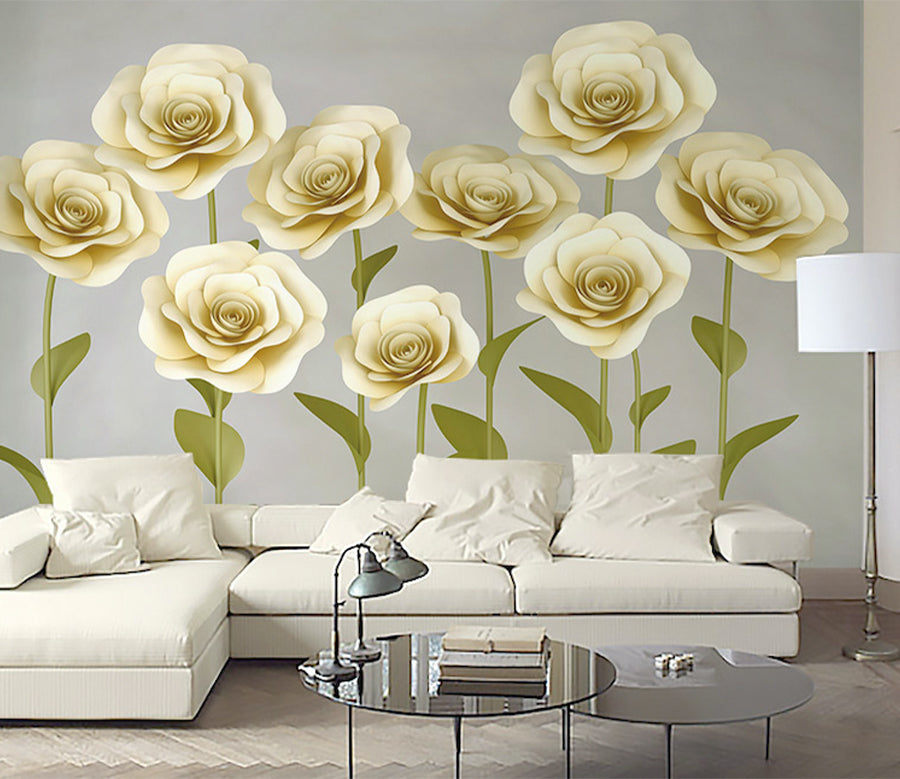 3D Yellow Rose WG253 Wall Murals