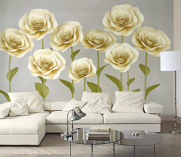 3D Yellow Rose WG253 Wall Murals