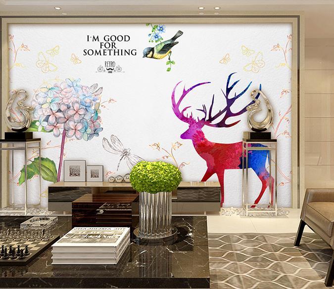 3D Fawn Flower 513 Wall Murals Wallpaper AJ Wallpaper 2 