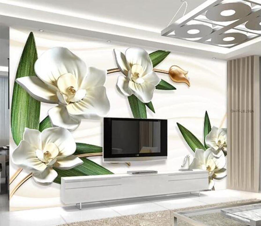 3D Leaf Lily WC509 Wall Murals