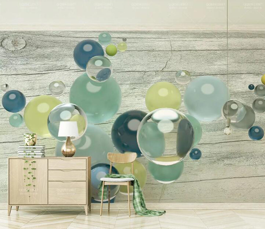 3D Green Sphere WC121 Wall Murals