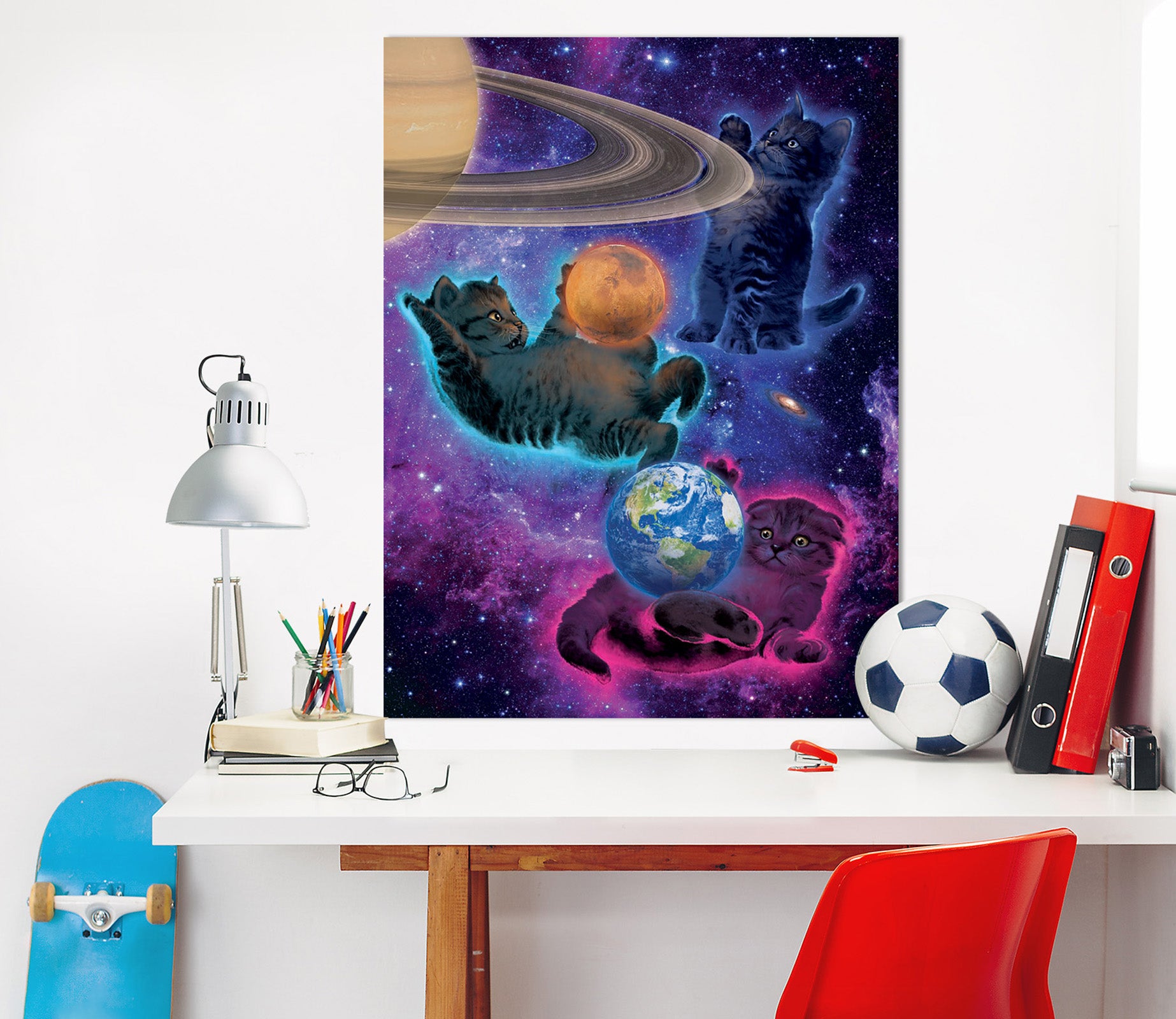 3D Cosmic Kittens 026 Vincent Hie Wall Sticker