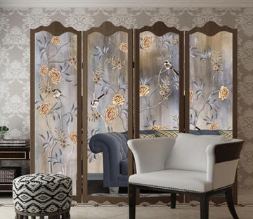 3D Yellow Peony WC1721 Wall Murals