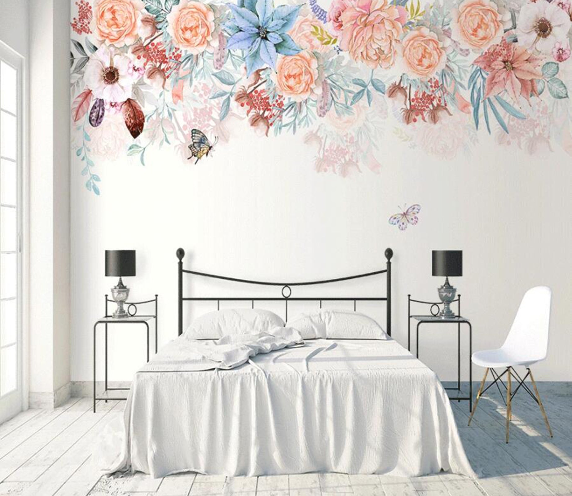 3D Colored Flowers WC41 Wall Murals Wallpaper AJ Wallpaper 2 