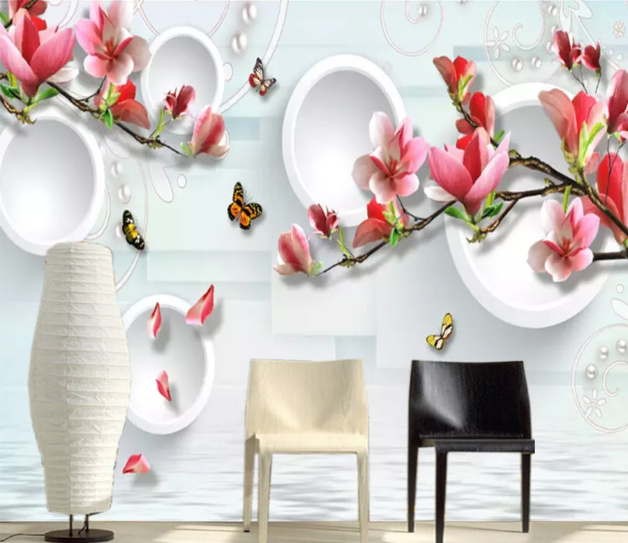 3D Butterfly Petals WC755 Wall Murals